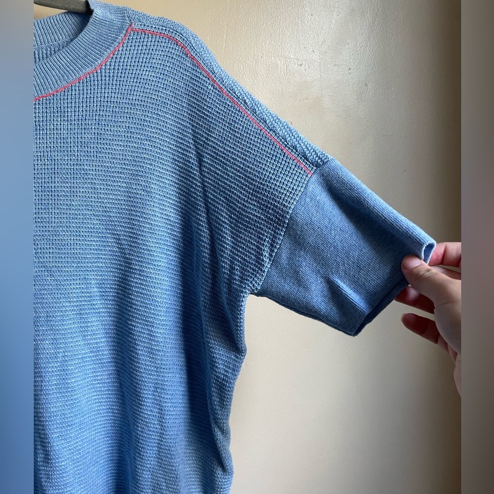 Lilla P sweater tee shirt size S modal cotton blend slouchy contrast stitching - Picture 2 of 7